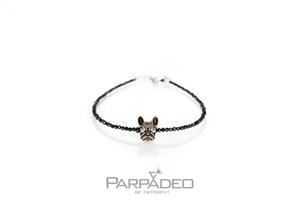 Black Frenchie Bracelet. Designed and handmade in Israel by Martin Greenberg - Parpadeo