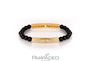 Gemini Golden Black Bracelet. Designed and handmade by Parpadeo. Martin Greenberg.