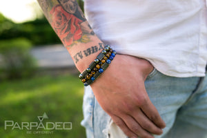 Lapis Shield Bracelet. Designed and handmade in Israel by Martin Greenberg. Parpadeo