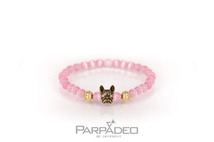 Pink Frenchie Bracelet. Designed and handmade in Israel. PARPADEO. By Martin Greenberg