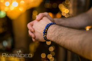 Premium Lapis Lazuli and Tiger Eye Lagoon Bracelet. By Parpadeo