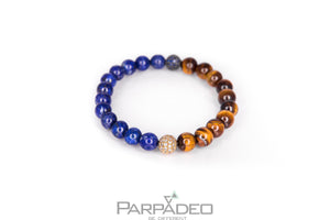 Premium Lapis Lazuli and Tiger Eye Lagoon Bracelet. By Parpadeo