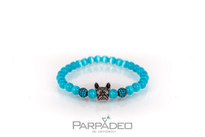Blue Frenchie Bracelet. Designed and handmade in Israel. PARPADEO. By Martin Greenberg